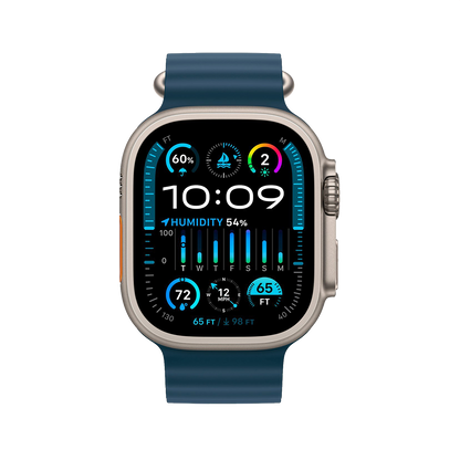 Apple Watch Ultra 2 49mm GPS + Cellular - Titanium - Blue Ocean Band, Grade B