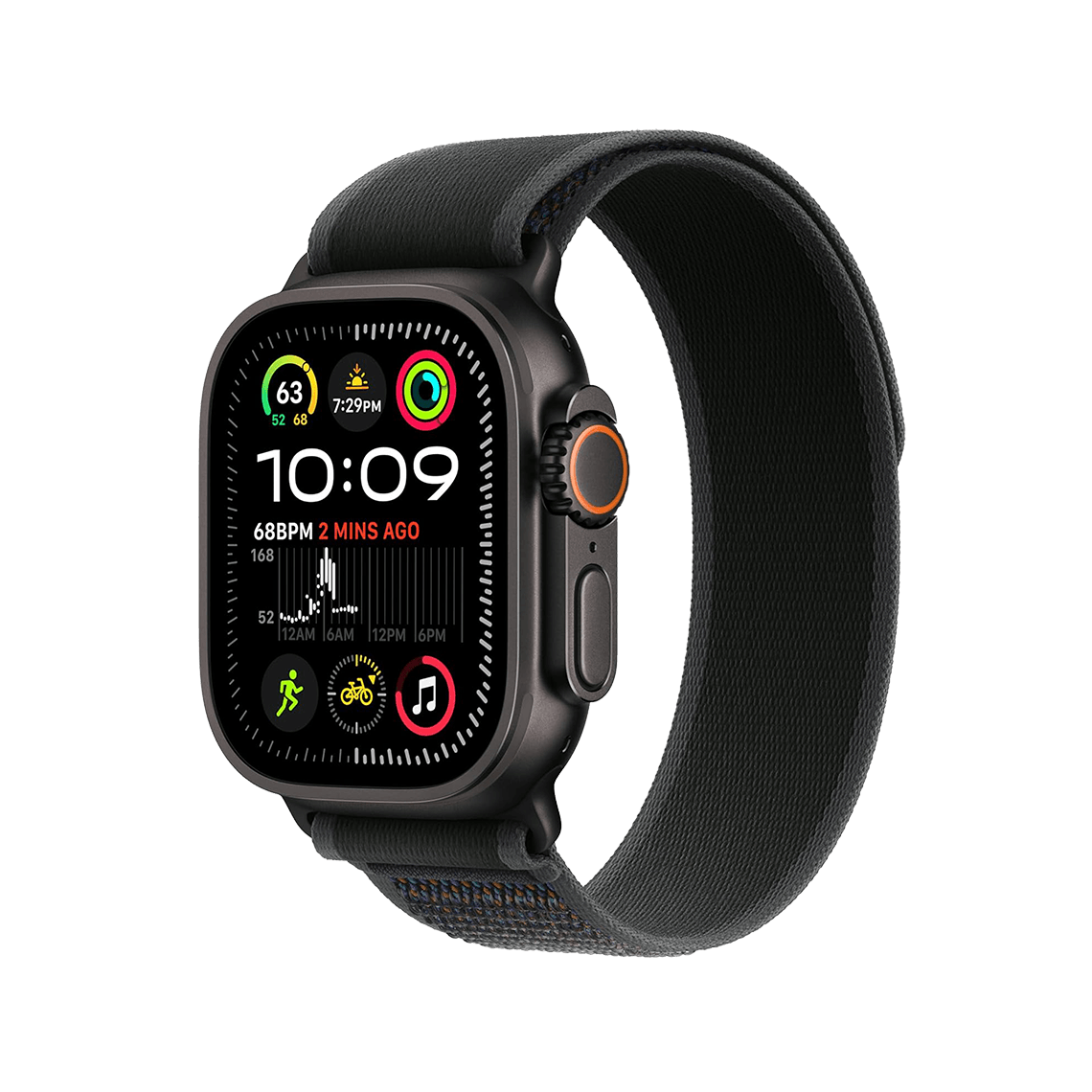 Apple Watch Ultra 2 49mm GPS + Cellular - Black Titanium w/ S/M Black Trail Loop, Grade B