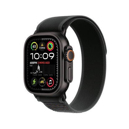 Apple Watch Ultra 2 49mm GPS + Cellular - Black Titanium w/ S/M Black Trail Loop, Grade B