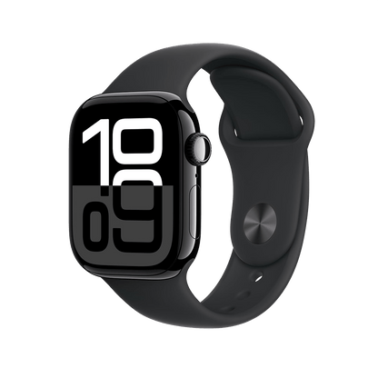 Apple Watch Series 10 42mm GPS - Jet Black w/ M/L Black Sport Band, Grade A