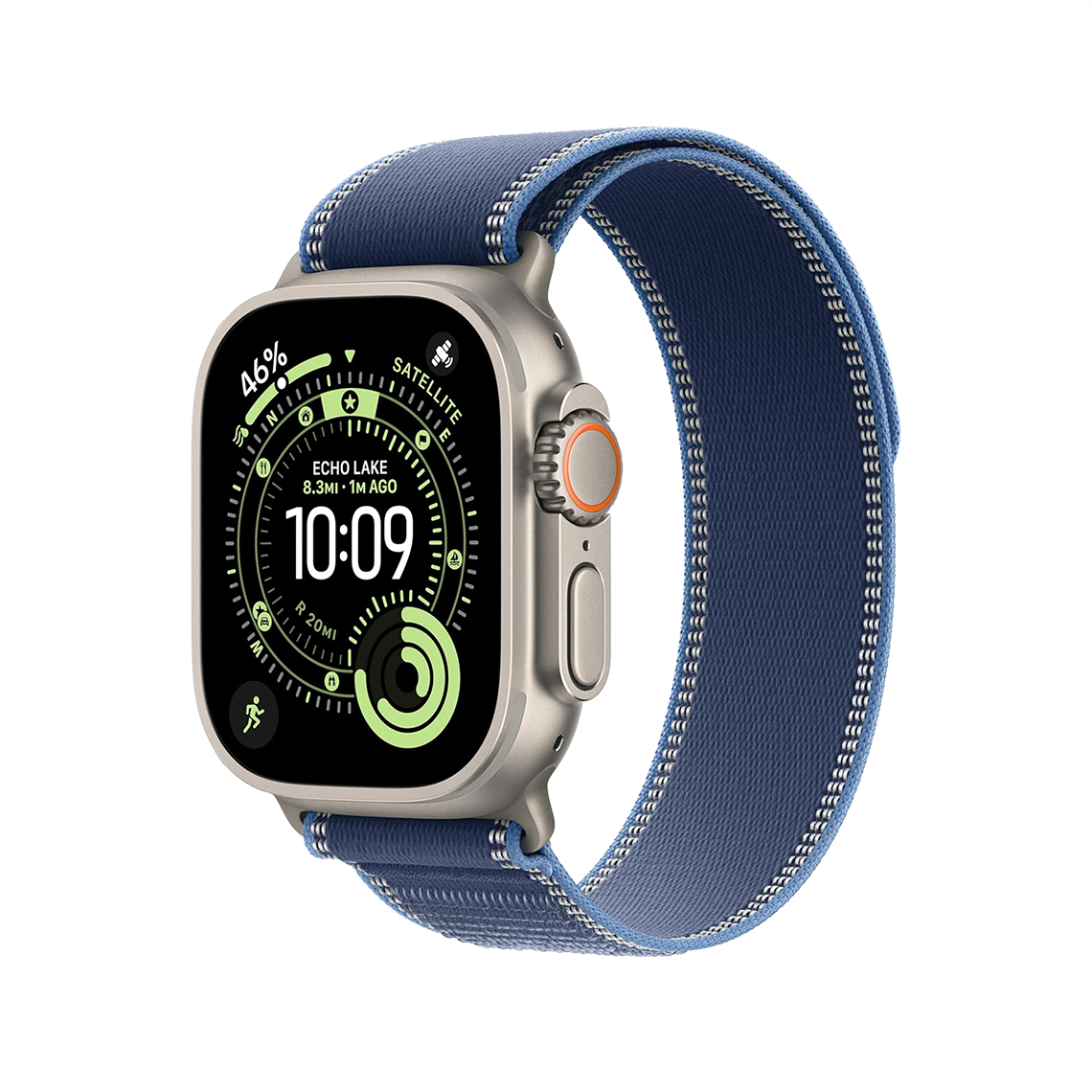 Apple Watch Ultra 3 49mm GPS + Cellular - Natural Titanium w/ S/M Bright Blue Trail Loop, Open Box