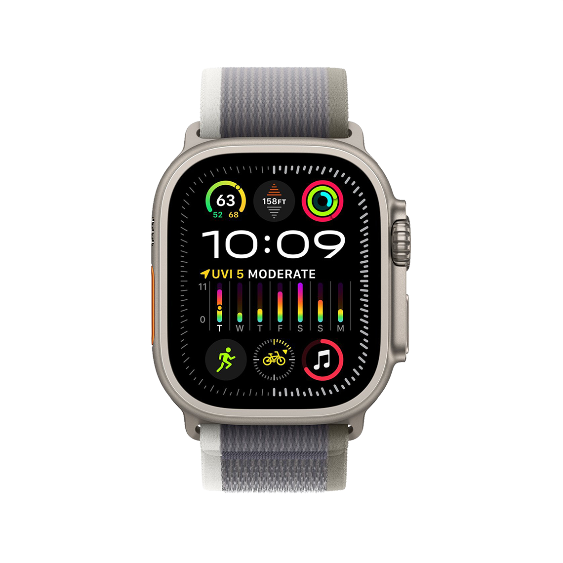 Apple Watch Ultra 2 49mm GPS + Cellular - Titanium - M/L Green/Gray Trail Loop, Open Box