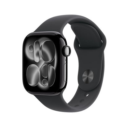 Apple Watch Series 11 46mm GPS - Jet Black w/ M/L Black Sport Band, Grade A