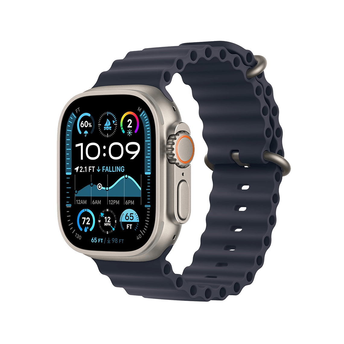 Apple Watch Ultra 2 49mm GPS + Cellular - Natural Titanium w/ Navy Ocean Band, Open Box
