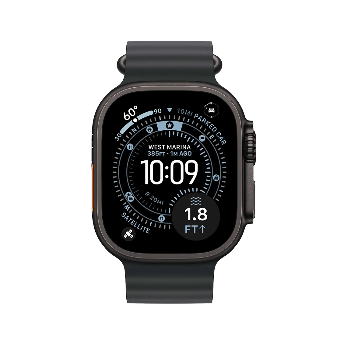 Apple Watch Ultra 3 49mm GPS + Cellular - Black Titanium w/ Black Ocean Band, Open Box