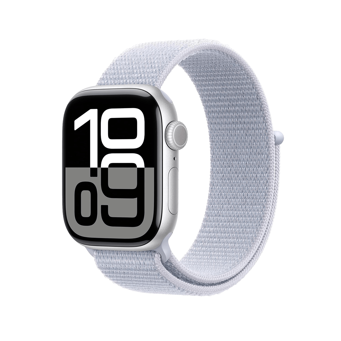 Apple Watch Series 10 46mm GPS - Silver w/ Blue Cloud Sport Loop, Grade A