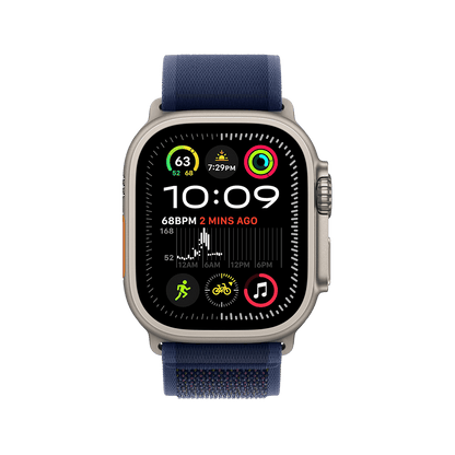 Apple Watch Ultra 2 49mm GPS + Cellular - Natural Titanium w/ S/M Blue Trail Loop, Grade A