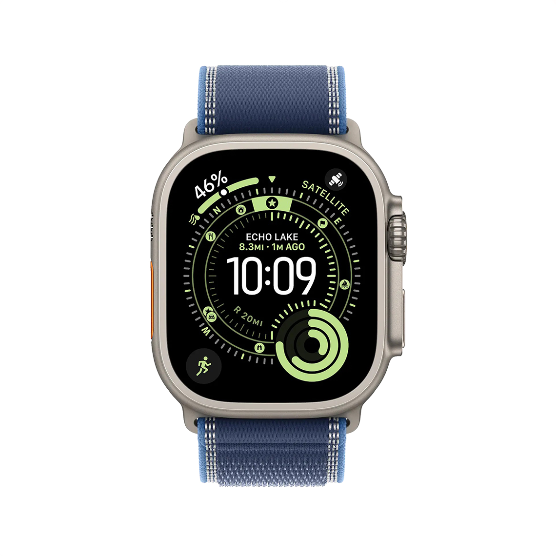 Apple Watch Ultra 3 49mm GPS + Cellular - Natural Titanium w/ S/M Bright Blue Trail Loop, Grade B