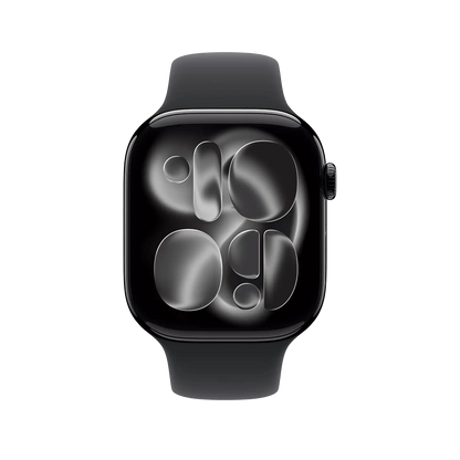 Apple Watch Series 11 46mm GPS + Cellular - Jet Black w/ M/L Black Sport Band, Grade B