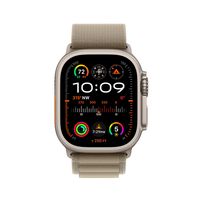 Apple Watch Ultra 2 49mm GPS + Cellular - Titanium - Large Olive Alpine Loop, Open Box