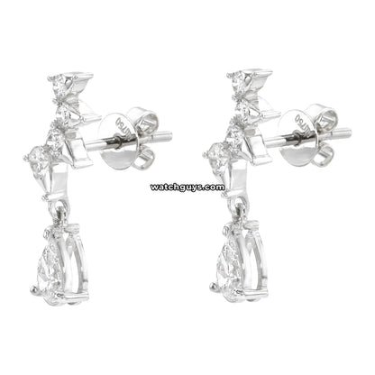Pear Diamond Drop Earrings 18k White Gold