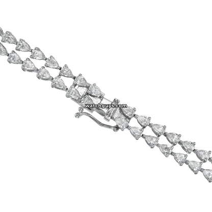 Pear Diamond Necklace 20.88 Carat TW 18k White Gold