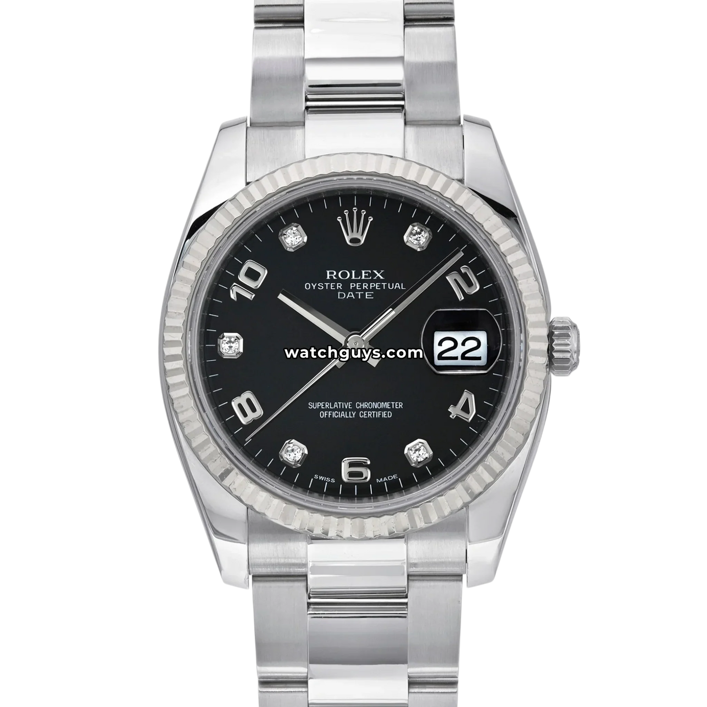 Rolex Datejust 115234 Black Arabic Diamond