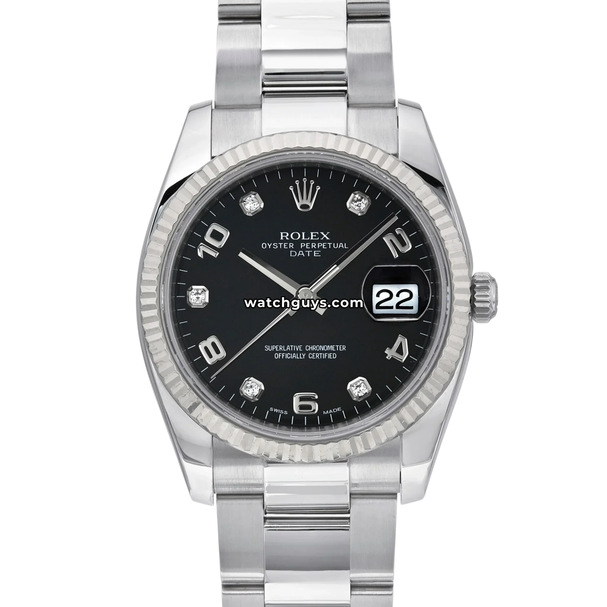 Rolex Datejust 115234 Black Arabic Diamond