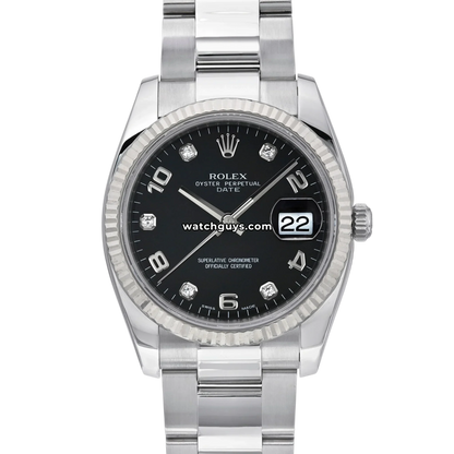 Rolex Datejust 115234 Black Arabic Diamond