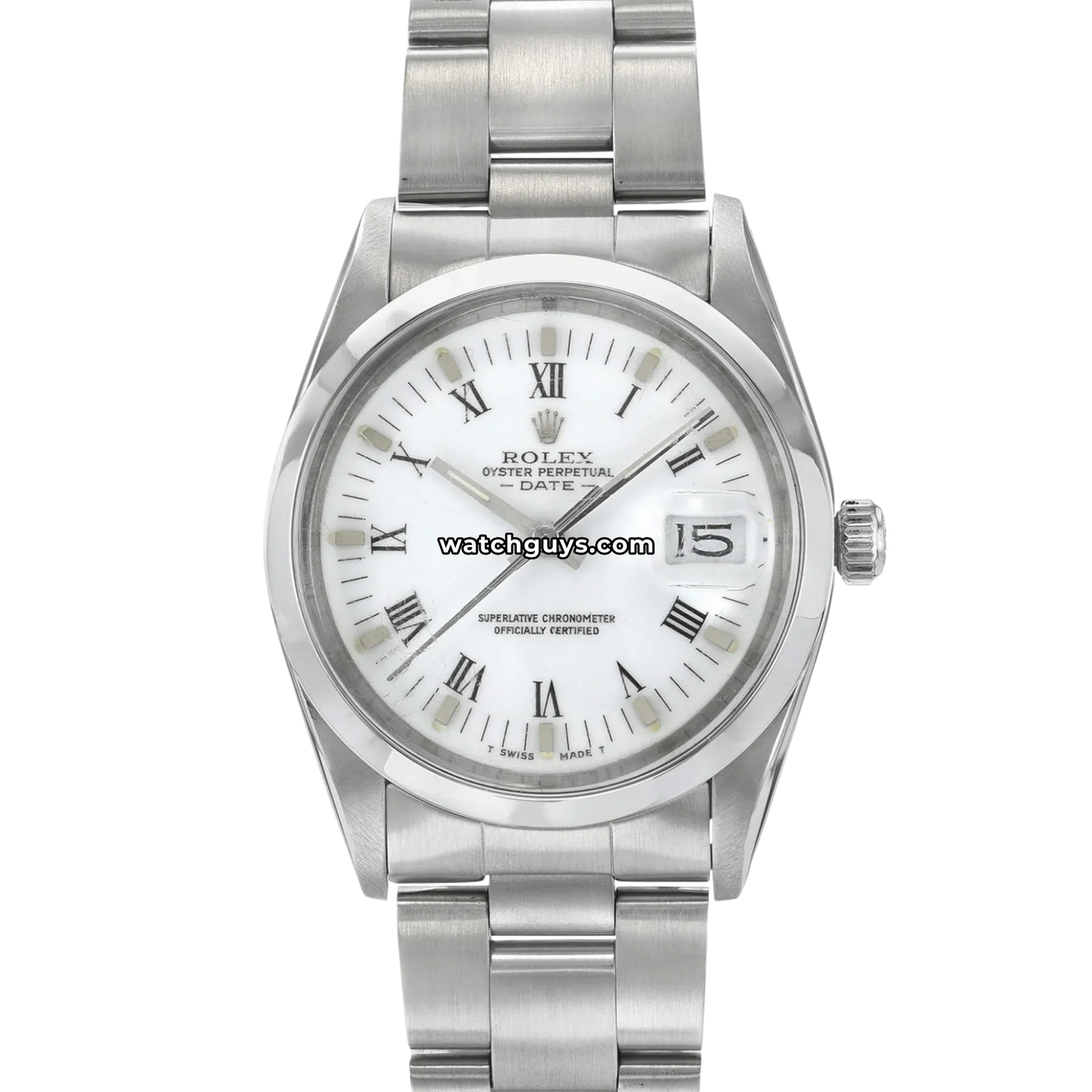 Rolex Date 15000 White Roman