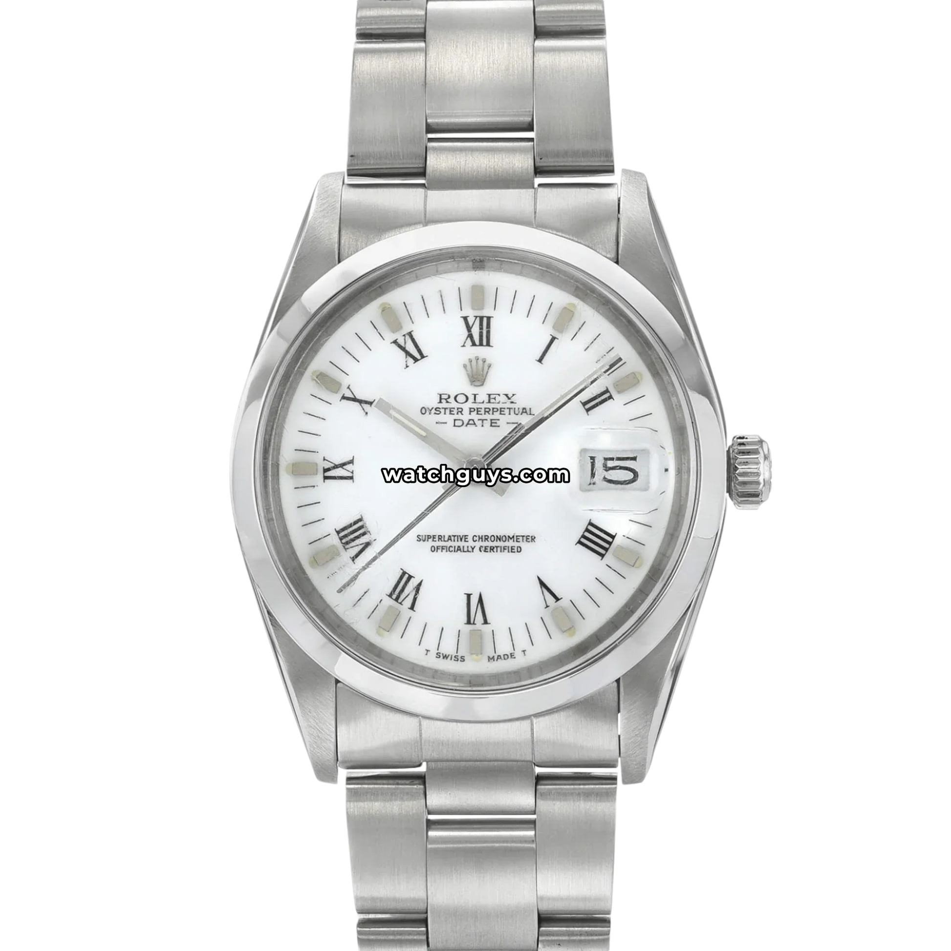 Rolex Date 15000 White Roman