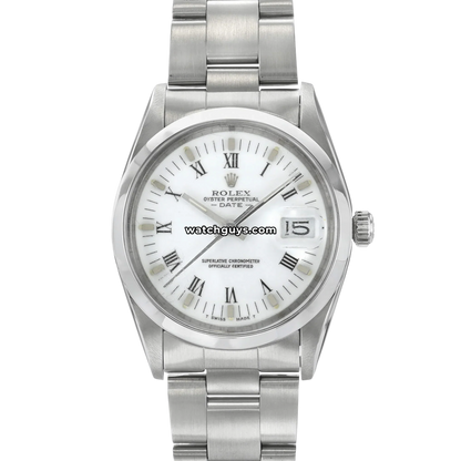 Rolex Date 15000 White Roman
