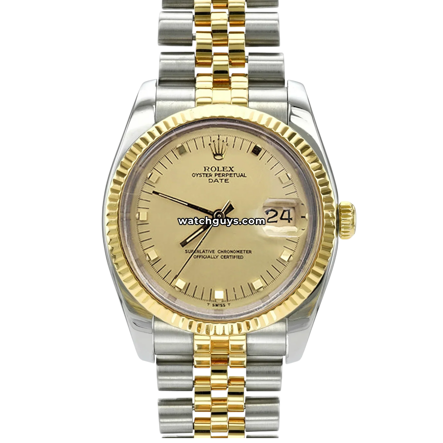 Rolex Date 15013 Champagne 18K Yellow Gold