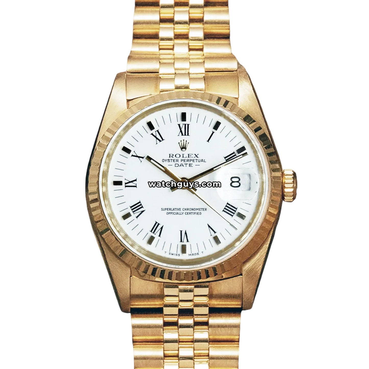 Rolex Date 15037 White Buckley Dial