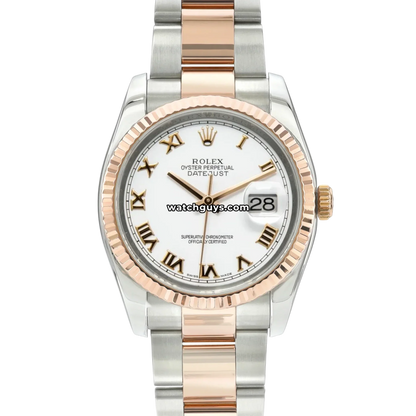 Rolex Datejust 116231 White Roman Oyster