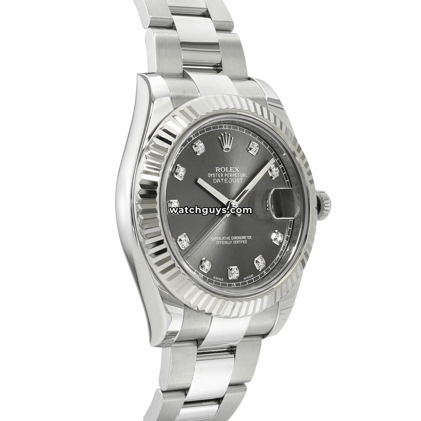 Rolex Datejust 116334 Rhodium Diamond Oyster