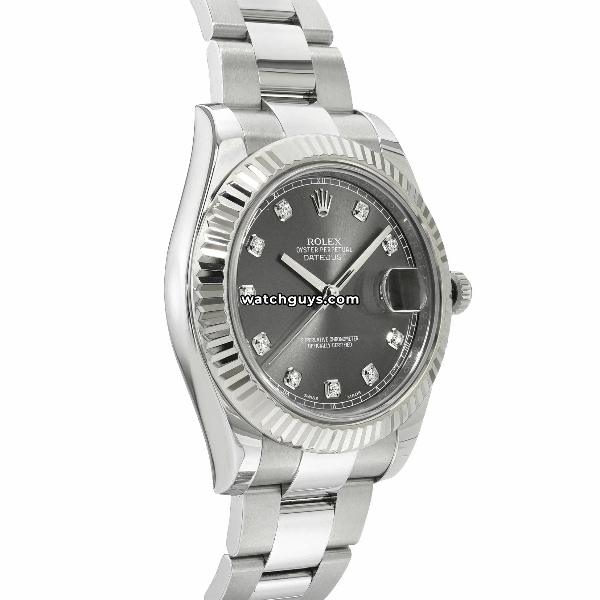 Rolex Datejust 116334 Rhodium Diamond Oyster