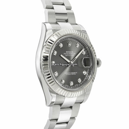 Rolex Datejust 116334 Rhodium Diamond Oyster