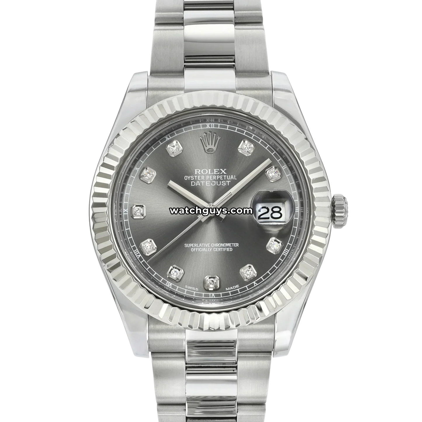 Rolex Datejust 116334 Rhodium Diamond Oyster