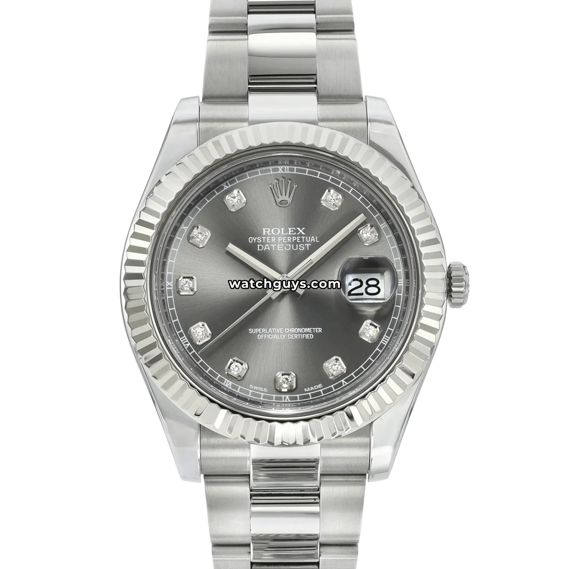 Rolex Datejust 116334 Rhodium Diamond Oyster