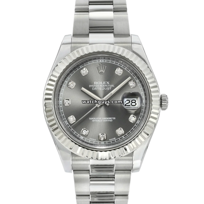 Rolex Datejust 116334 Rhodium Diamond Oyster