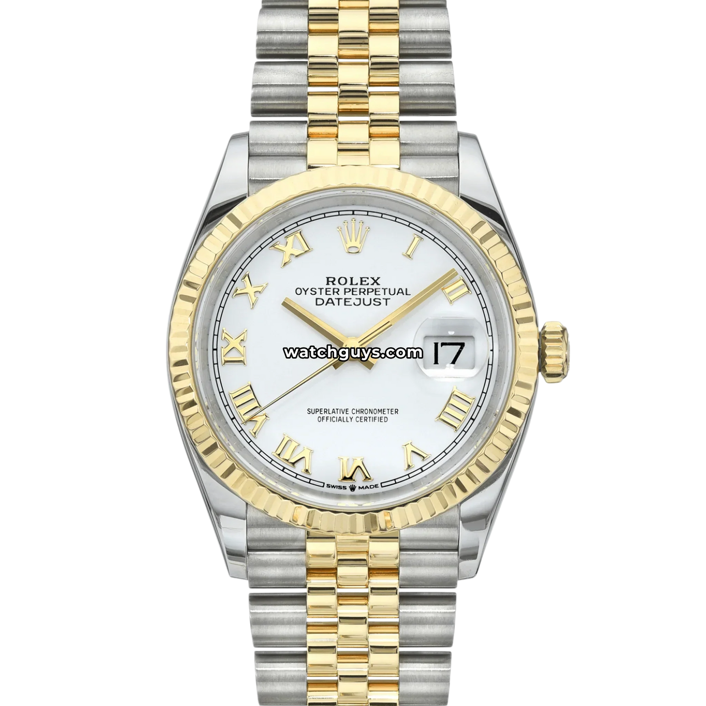 Rolex Datejust 126233 White Roman Two Tone