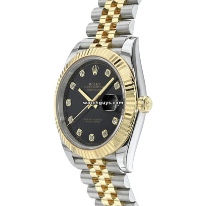 Rolex Datejust 126333 Black Diamond Two Tone Jubilee