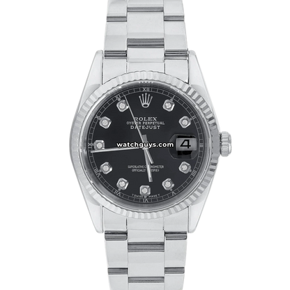 Rolex Datejust 16220 Black Diamond Dial