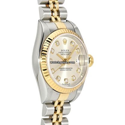 Rolex Datejust 69173 Silver Diamond Two Tone