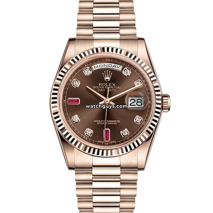 Rolex Day-Date 118235 Chocolate Diamond and Rubies