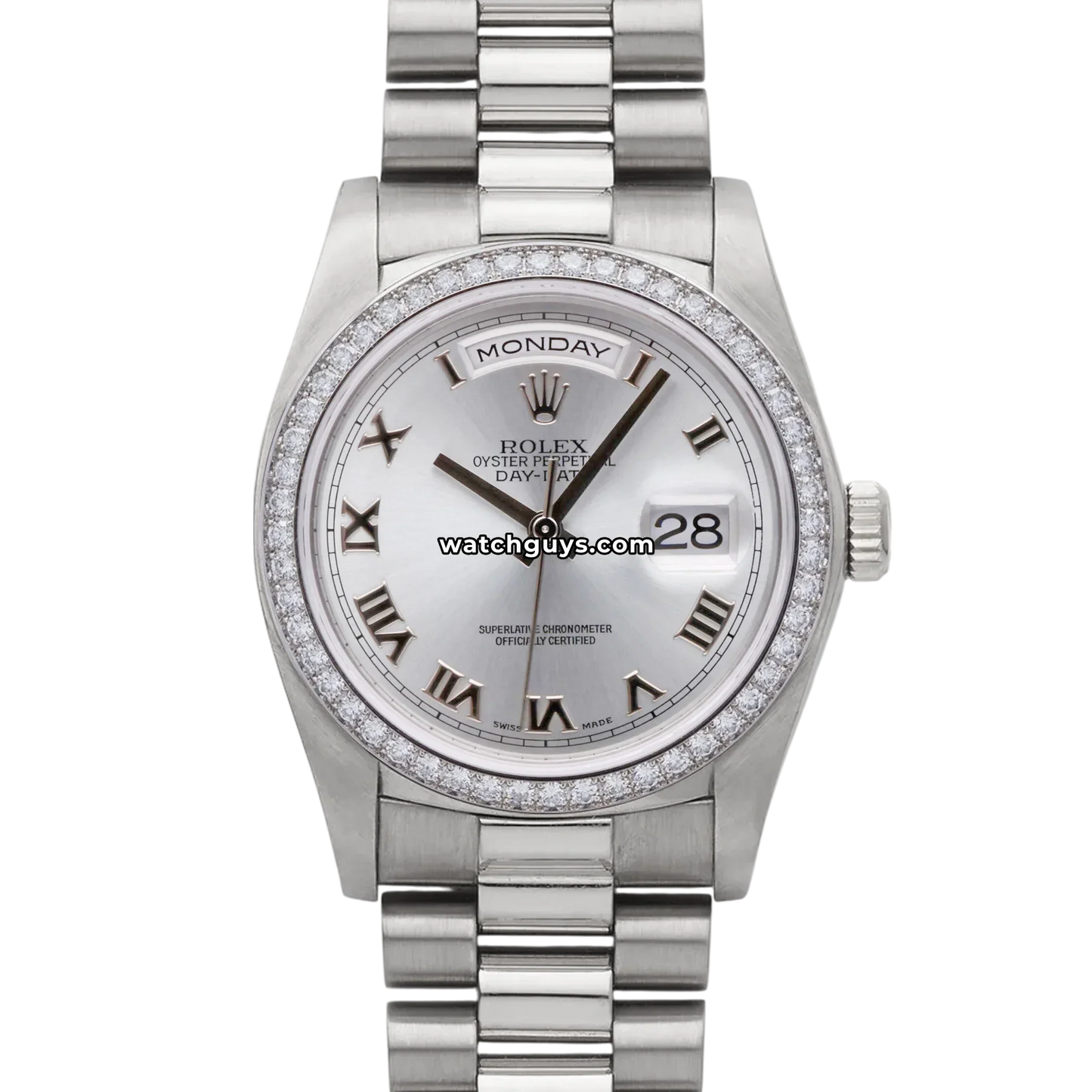Rolex Day-Date 118346 Silver Roman