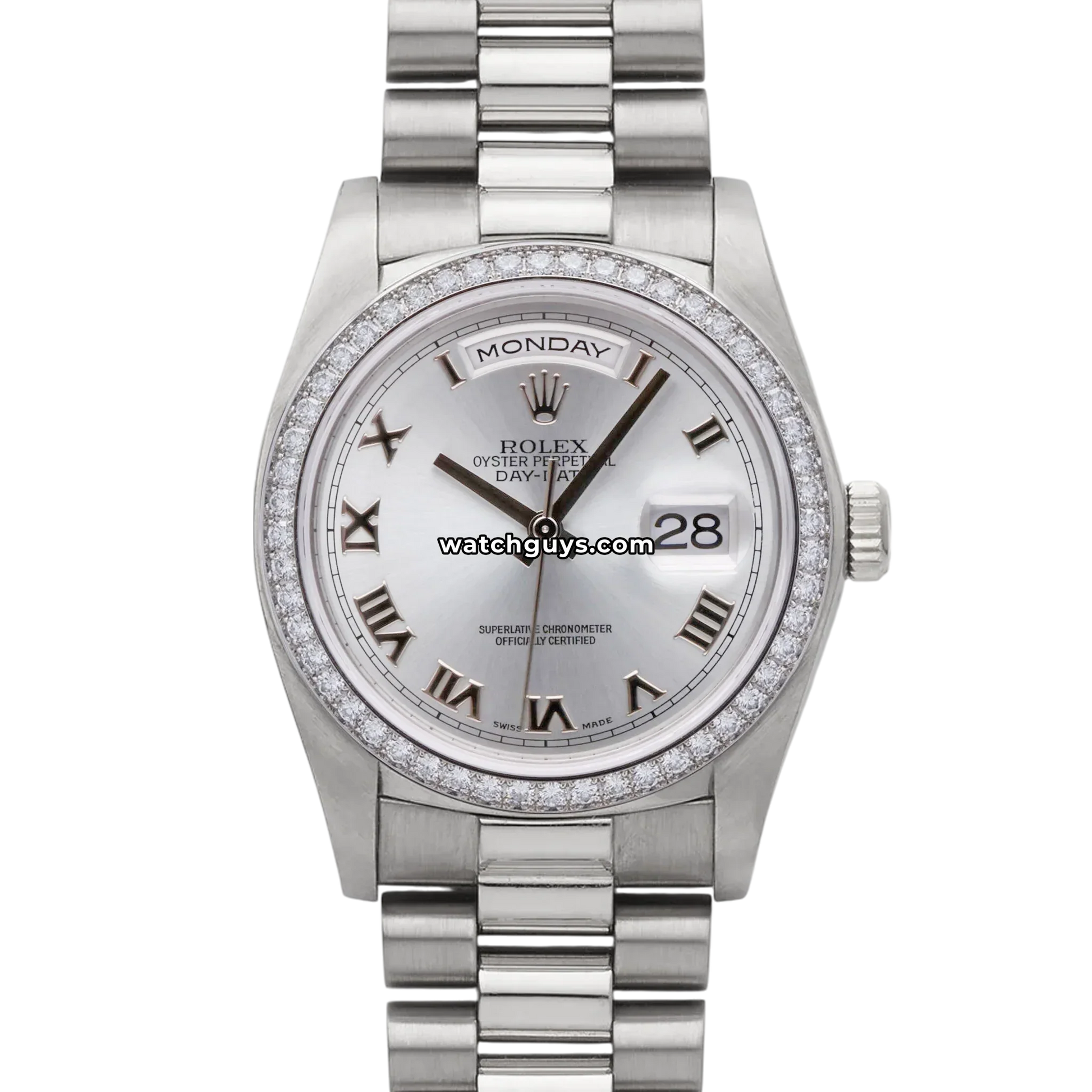 Rolex Day-Date 118346 Silver Roman