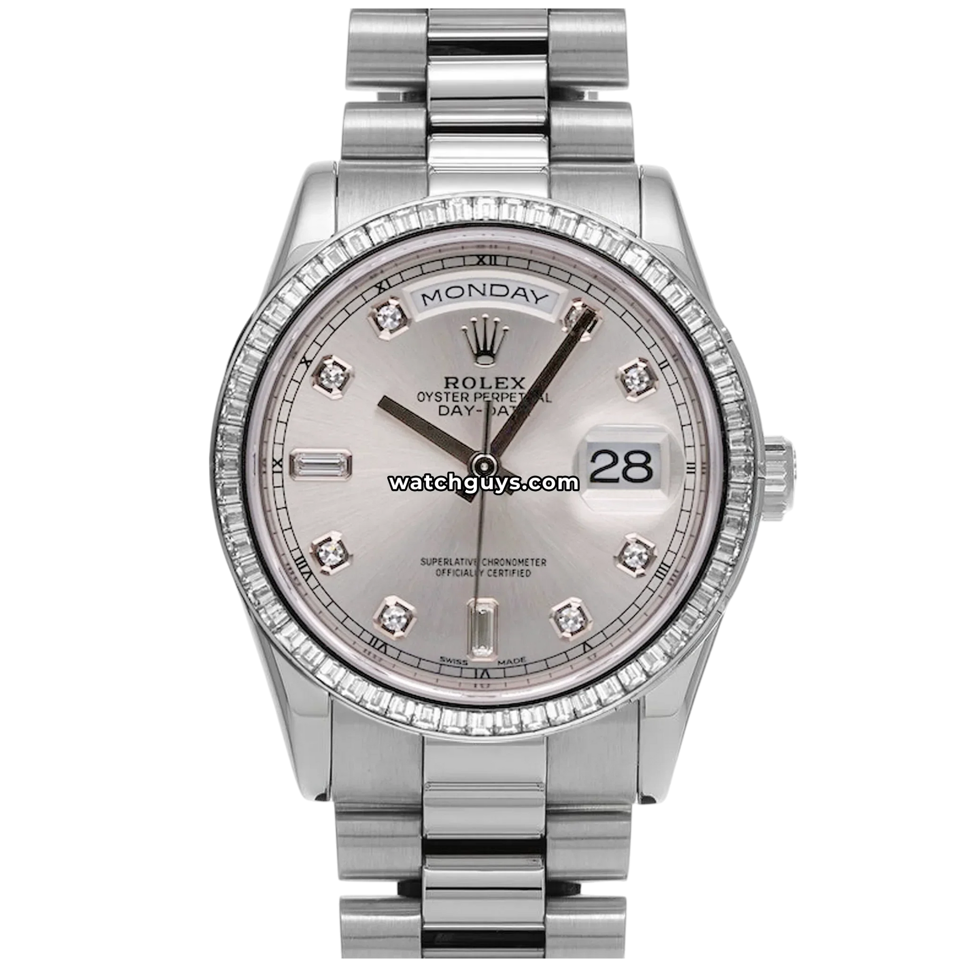 Rolex Day-Date 118399 Silver Diamond