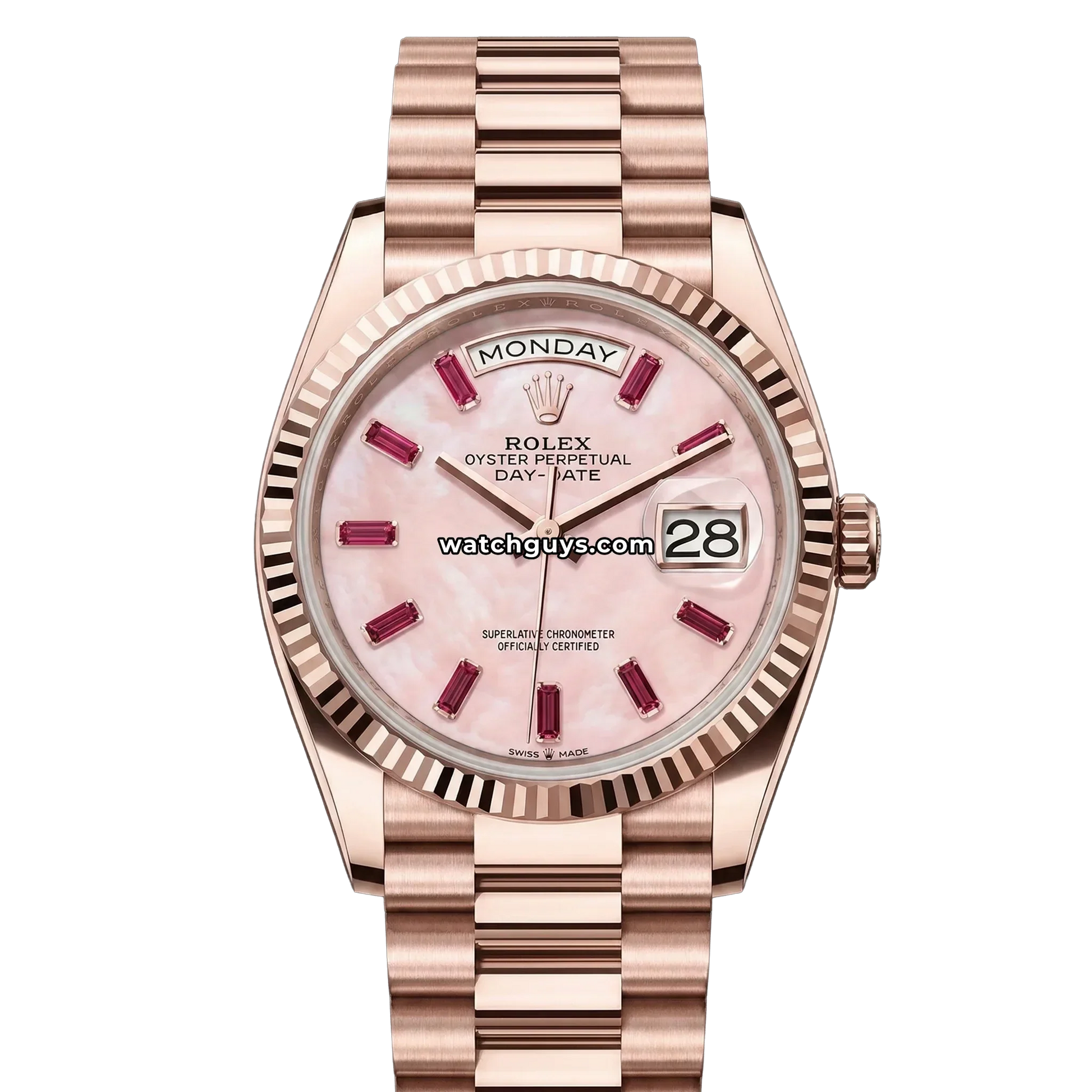 Rolex Day-Date 128235 Pink Opal Rubies