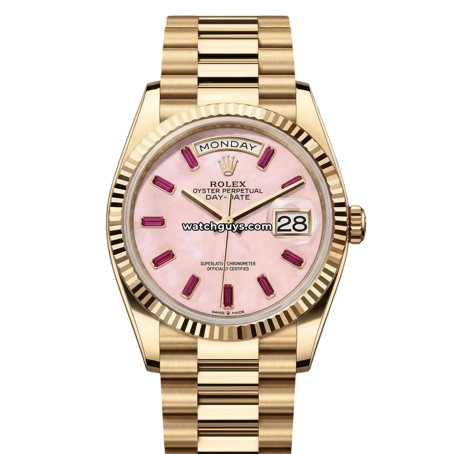 Rolex Day-Date 128238 Pink Opal Rubies