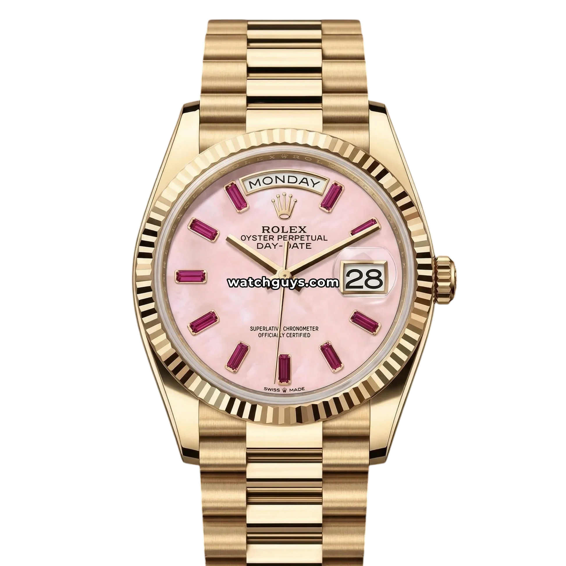 Rolex Day-Date 128238 Pink Opal Rubies
