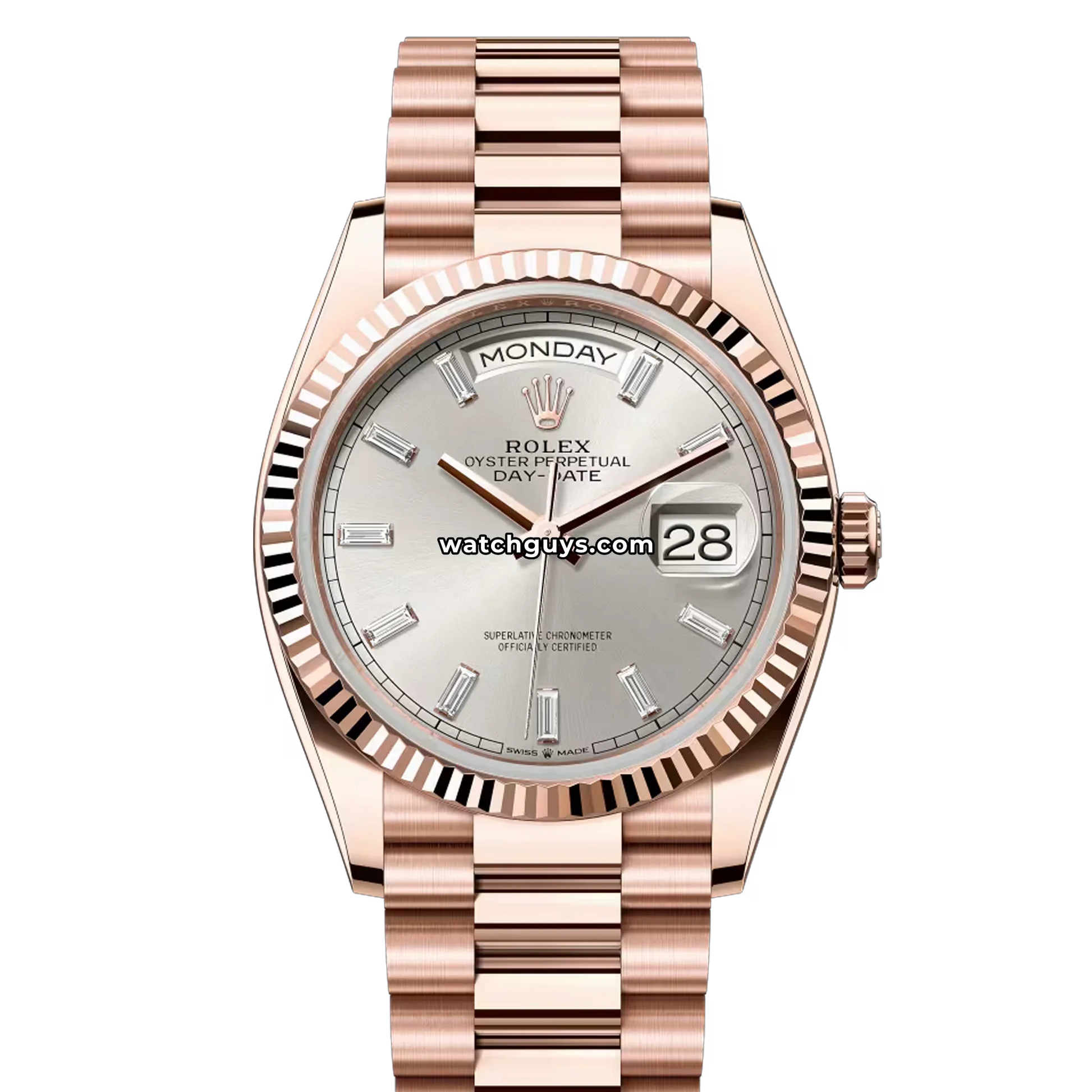 Rolex Day-Date 128235 Silver Diamond