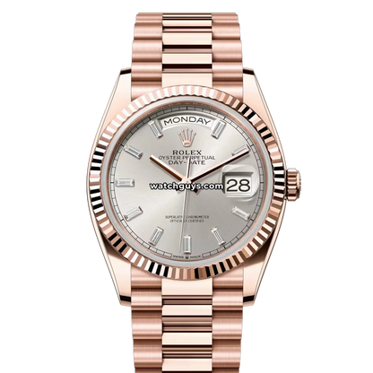 Rolex Day-Date 128235 Silver Diamond