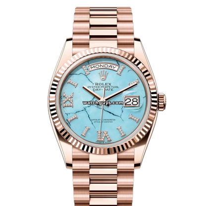Rolex Day-Date 128235 Turquoise Diamond Roman