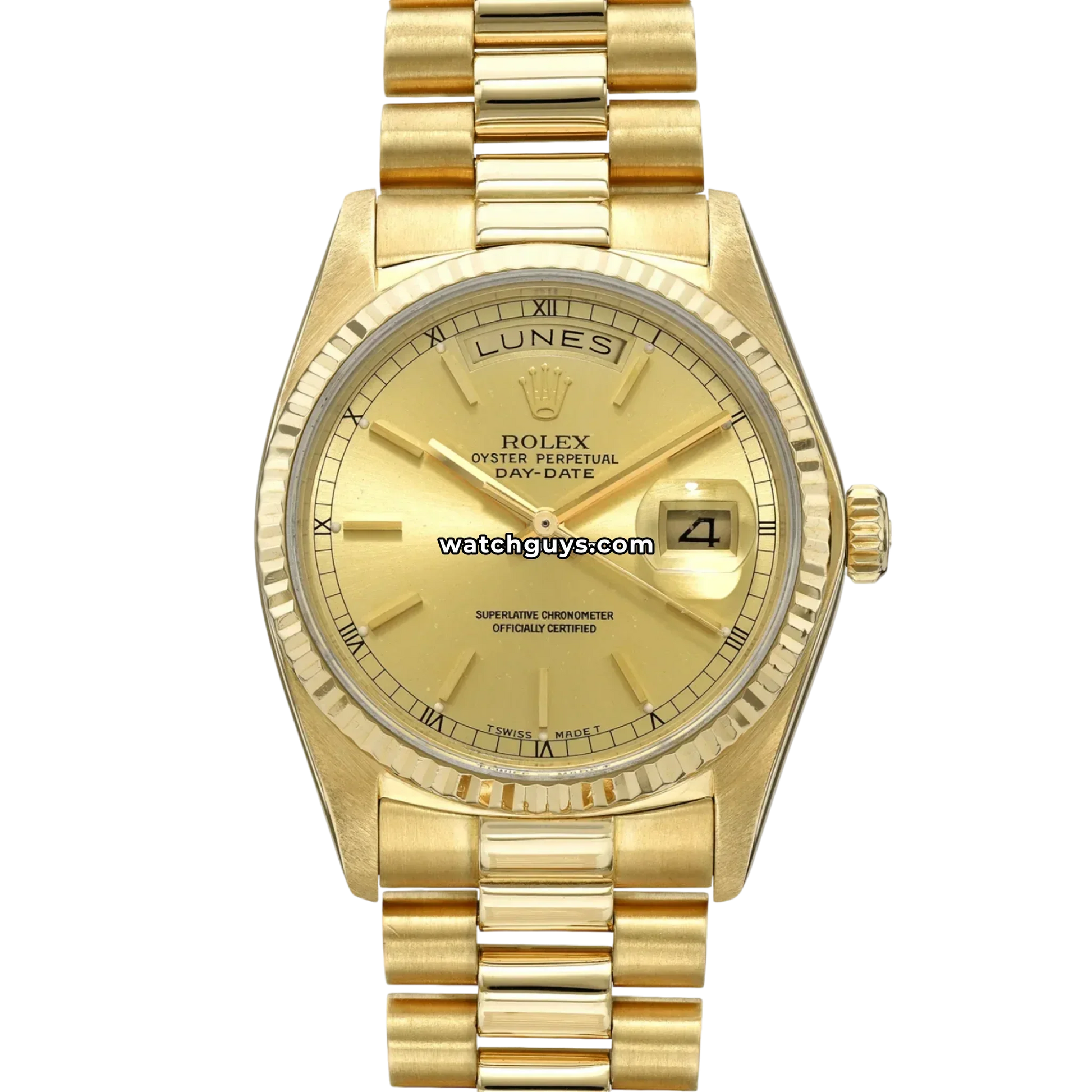 Rolex Day-Date 18038 Champagne Spanish Day Wheel