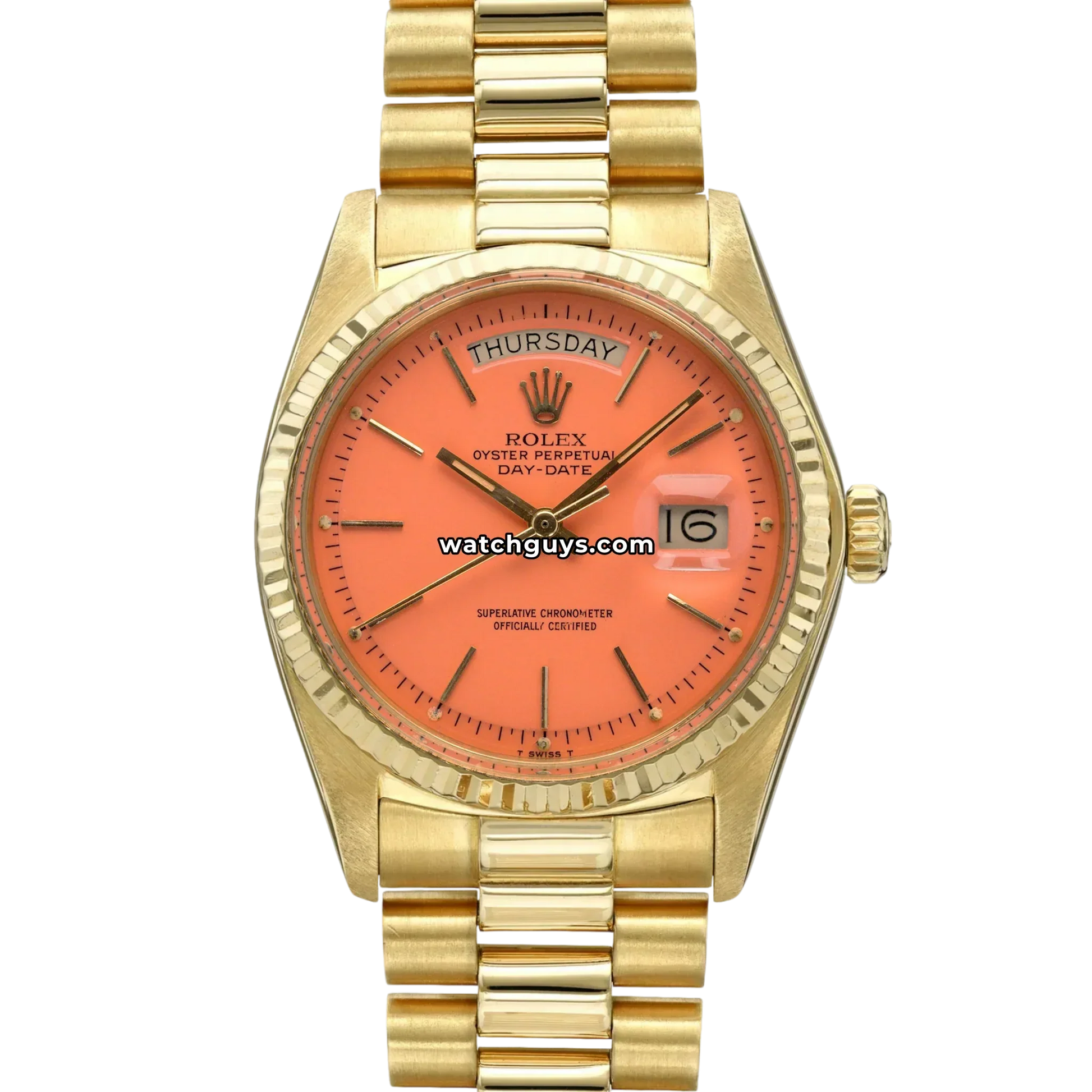 Rolex Day-Date 18038 Salmon Stella Dial