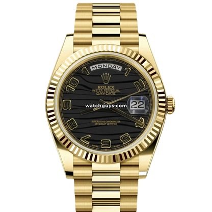 Rolex Day-Date 218238 Black Wave Motif Arabic