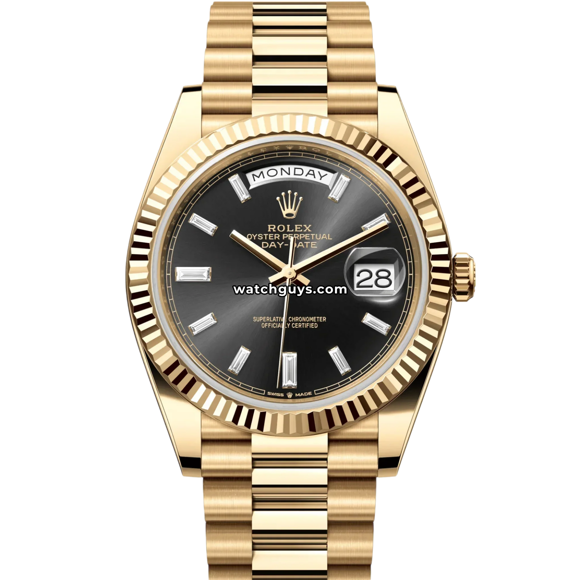 Rolex Day-Date 228238 Black Diamond Baguette