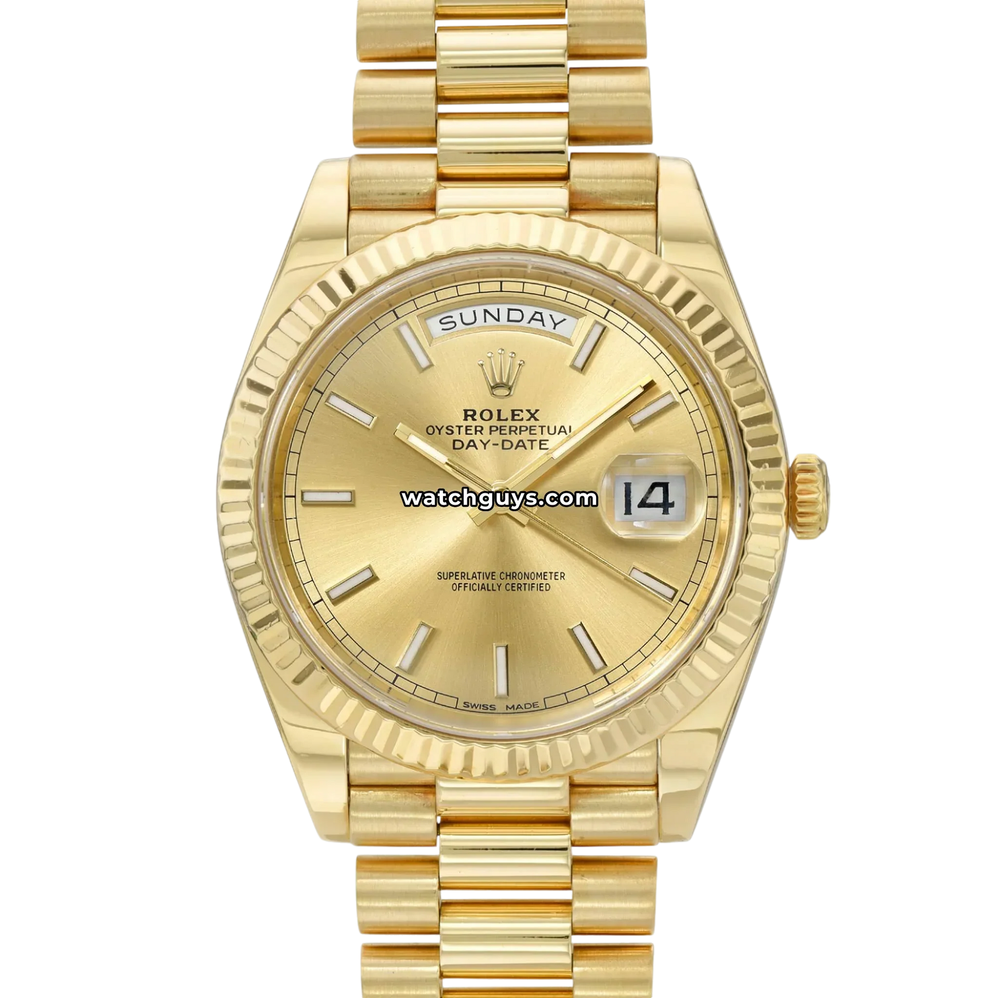 Rolex Day-Date 228238 Champagne Index President